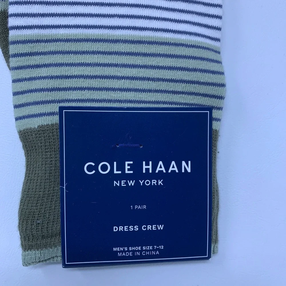 Cole Haan Mens 10-13 Multicolor Argyle Stripe Dot 3 Pair Lot Dress Crew Socks
